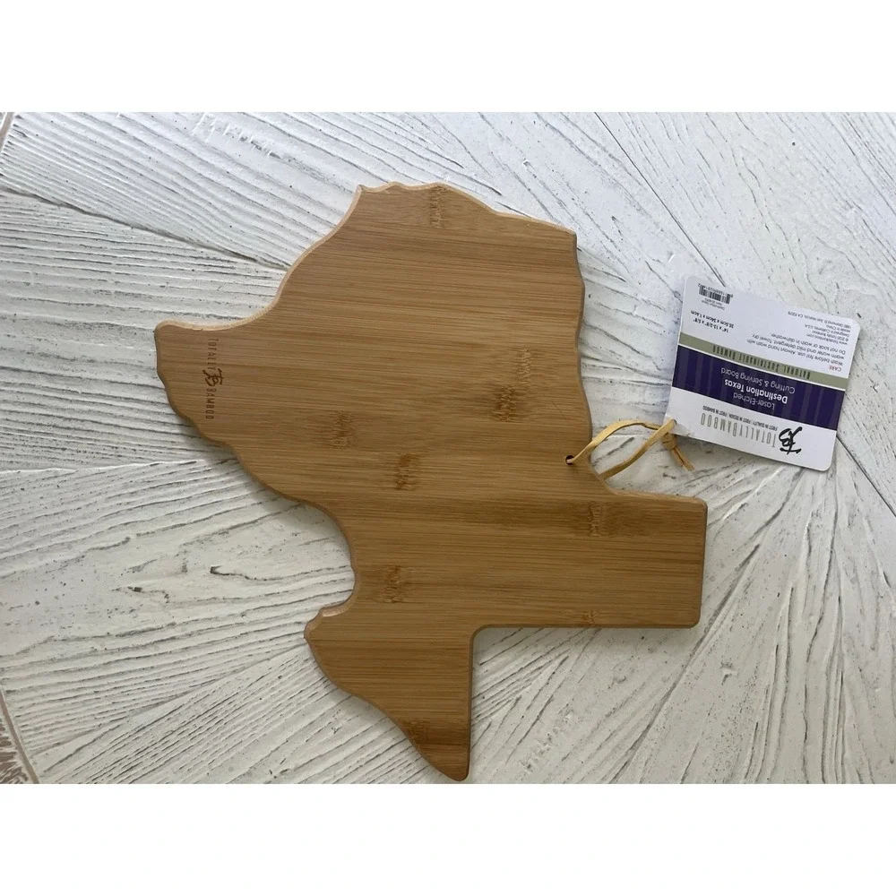 NWT Totally Bamboo Destination Texas State Shaped Cutting Board  New
